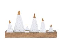 Räder Living Xmas 89874 Light Object Mountains Porcelain and Acacia Wood with Gold Accents 25 x 7 x 13.5 cm