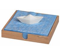 Räder Picture Frame, Untreated acacia wood and unglazed porcelain, Brown, 18 x 18 cm
