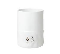 Räder Snowball Fight Vase - White, Black, Gold - Cartoon Pattern - Decal and Embossing - Modern - Table Decoration - Oval Shape - Winter Holidays