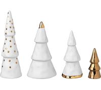 Räder Winter Time Christmas Forest Set of 4 Porcelain Christmas Trees with Gold-Coloured Accents 88684