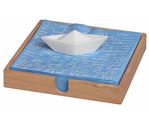 Räder x Photo Frame Untreated Acacia Wood & Unglazed Porcelain, Brown, 18 x 18 cm