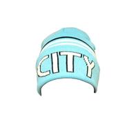 RAEES® Blue Knitted Hat for Man City Fans - Soft, Warm Winter Beanie with Bold Embroidered Logo & White Detailing - Ideal Football Supporters' Accessory