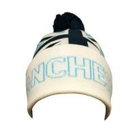 RAEES® Union Jack Bobble Hat - Fleece-Lined Winter Beanie for Man City Fans, Blue & White Knit Hat for Cold Weather, One Size Fits All