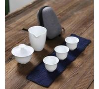 RAEF White ceramic teapot gaiwan with 3 cups 4 cups gaiwan tea sets portable travel tea sets drinkware