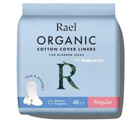Rael Incontinence Liners for Women, Organic Cotton Cover, Postpartum Essential, Moderate Absorbency, Bladder Control, 4-Layer Core with Leak Guard Technology (Regular, 48 Count)