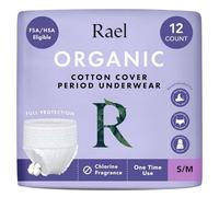 Rael Organic Cotton Cover Disposable Period Underwear (Size S-M, 12 Count)
