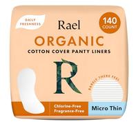 Rael Organic Cotton Cover Panty Liners for Women (Micro Thin, 140 Count)