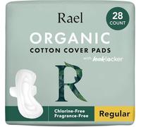 Rael Organic Cotton Cover Sanitary Towels, Regular Flow (Regular, 28 Count)