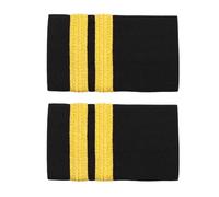 Raenseen Gold Stripe Pilot Uniform Epaulets Shoulder Boards Professional Grade Black&Gold One Size