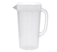 Raenseen Large Capacity Water Pitcher Jug Measuring Food Grade Plastic Pitcher Jug with Lid for Beer White 2000ml