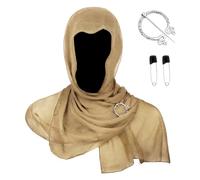 Raenseen Medieval Renaissance Cowl Cloak Cape Post Apocalyptic Hooded Shawl Scarf Gothic Fabric Night Accessory Khaki One Size