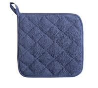 Raenseen3Pcs 18x18cm Heat Resistant Terry Cloth Pot Holders Oven Hot Pads Trivet Potholders for Kitchen Cooking Navy Blue One Size