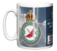 RAF 601 Squadron RAUXAF Ceramic Mug, Crest Motto, Northolt Base Station Royal Air Force