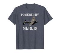 RAF Avro Lancaster Bomber T Shirt ww2 Plane Pilot T-Shirt, Men, Heather Blue, Large