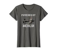 RAF Avro Lancaster Bomber T Shirt ww2 Plane Pilot T-Shirt, Women, Asphalt Grey, Medium