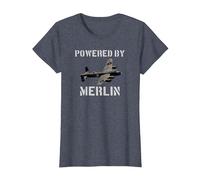 RAF Avro Lancaster Bomber T Shirt ww2 Plane Pilot T-Shirt, Women, Heather Blue, Medium