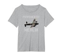 RAF Avro Lancaster Bomber T Shirt ww2 Plane Pilot T-Shirt, Women's Plus, Heather Grey, 4X