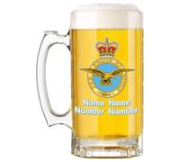 RAF Beer Mug, 16oz 470ml MOD Official Product Birthday Beer Tankard Glass Gift for Him Image Only or Customizable Personalisation