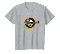 RAF Bristol Blenheim WW2 Bomber Plane T-Shirt, Youth, Heather Grey, X-Small