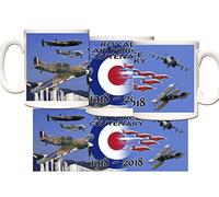 RAF Centenary Gift Mug. Dishwasher Safe. 100 Years of The Royal Air Force 1918 to 2018. Spitfire Red Arrows Mug