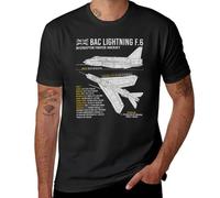 RAF English Electric Lightning British Airplane Blueprint Military Jet T-Shirt Tee Shirt Mens Vintage t Shirts Black XL