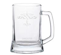 RAF Etched Glass Tankard - Lancaster Bomber Harvey Makin Clear One Size
