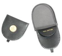 RAF Gilt Black Leather Coin Purse - Compact Wallet with 2 Compartments ME50
