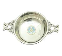 RAF "Lest We Forget" Pewter Knot Band Quaich Bowl Scottish Quaich ME61