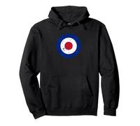 RAF Military Roundel Tees: Pilot Target T-Shirt Pullover Hoodie, Adult Unisex, Black, XX-Large