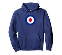 RAF Military Roundel Tees: Pilot Target T-Shirt Pullover Hoodie, Adult Unisex, Navy Blue, X-Large