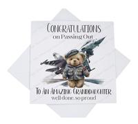 RAF Passing Out Card, Royal Air Force Passing Out Congratulations Card for Granddaughter, Grey Fighter Jet