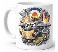 RAF Pilot Reading Map Military Aviation Humour Ceramic Coffee Tea Cup Gift Mug