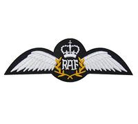 RAF Pilot Wings Iron or Sew On Embroidered Patch Badge Air Force Military Uniform R1634