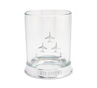 Raf Glass & Metal Whiskey Tumbler - Red Arrows, Clear