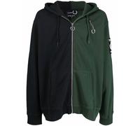 Raf Simons colour-block zip-up hoodie - Green XS