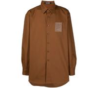 Raf Simons logo-patch shirt - Brown M