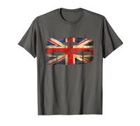 RAF Spitfire WW2 Fighter Aircraft Tarpaulin Airplane Union Jack T-Shirt, Men, Asphalt Grey, XX-Large