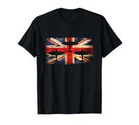 RAF Spitfire WW2 Fighter Aircraft Tarpaulin Airplane Union Jack T-Shirt, Men, Black, Small