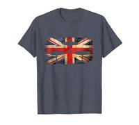 RAF Spitfire WW2 Fighter Aircraft Tarpaulin Airplane Union Jack T-Shirt, Men, Heather Blue, 4X-Large