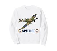 RAF Spitfire WW2 Fighter Plane Flag UK British Military Sweatshirt