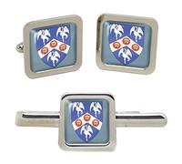 RAF Station Cranwell College Square Cufflinks and Tie Clip Set