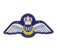 RAF Wings Vintage Cast Iron Wall Sign Large Round Metal Plaque Sweden 25cm x 25cm