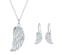 Rafaela Donata Womens Female Brass Set (Necklace + Earring) - Silver - One Size