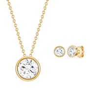 Rafaela Donata Womens Female Sterling Silver Set (Necklace + Earring) - Gold - One Size