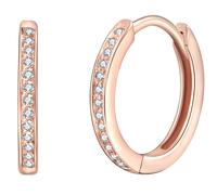 Rafaela Donata Womens Hoop earring sterling silver rose gold zirconia white - One Size