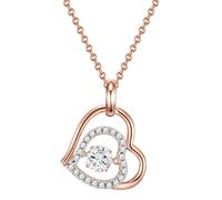 Rafaela Donata Womens Necklace with pendant sterling silver rose gold zirconia white - Size 40cm