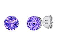 Rafaela Donata Womens Stud earring sterling silver embellished with swarovski crystals lilac - One Size