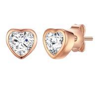 Rafaela Donata Womens Stud earring sterling silver rose gold zirconia white - One Size