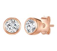 Rafaela Donata Womens Stud earring sterling silver rose gold zirconia white - One Size