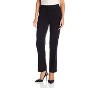 Rafaella Women's Curvy Gabardine Slim Leg Stretch Dress Pant, 32 Inch Inseam, Pull-on, with Pockets (Size 4-16), Black, 12